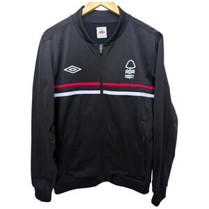 Umbro Nottingham Forest Track Jacket Mens Large Black Soccer Zip Jacket